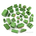 90 grados 5.0 mm Pitch Green and Grey Spring PCB Terminal Bloque Conector con botones